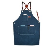 바리스타 앞치마 카페 공방 가죽멜빵 앞치마, 가죽멜빵디크그레이