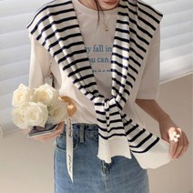 어부바니트 페이크가디건 레이어드가디건 단가라 봄여름 숄가디건