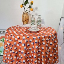 SKANDSALO 식탁매트 참신한 전원 꽃무늬 식탁보 티테이블보 코튼린넨 물방지 사각형 테이블보 먼지방지커버 천, T01-겨자 옐로우-꽃가지, C02-140*220cm(적합 160긴탁자)