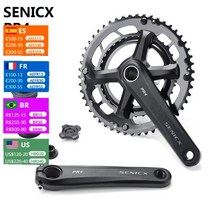 SENICX PR4 2x10 1112 속도 도로 자전거 크랭크 세트 체인셋 체인 휠 프로텍터 165mm170mm 175mm BB24MM, PR4 BB86+165mm+50-34