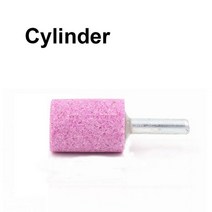 생크 6mm 레드 커런덤 연마 휠 연삭 헤드 도구 장착 스톤 포인트 전기 액세서리, 01 Cylinder_01 1Pcs_02 30mm