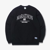 프로스펙스 남자 블랙 마라톤 그래픽 오버핏 맨투맨 티셔츠 / 프로스펙스 남성 긴팔티셔츠 PW3MT22X124