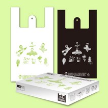 친환경 생분해비닐봉투 자연분해손잡이봉투 썩는비닐 5L/300/매 대용량 사이즈다양 다용도로 사용하기좋음 휴지통 속봉투, 흰색, 5L, 300개