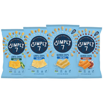 Simply 7 Quinoa Chips 심플리 7 퀴노아 렌틸 칩스 씨 솔트 할라피뇨 바베큐맛 3종 총 4개입, 1개