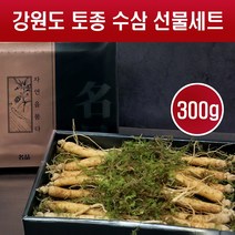 인삼 선물 세트 자연산 수삼 생삼 국내산 강원도 산지직송 토종 생인삼 10-13뿌리 사포닌 진세노사이드 꿀절임 차 주스 쉐이크 부모님 명절 설 추석 선물용, 300g X 1세트