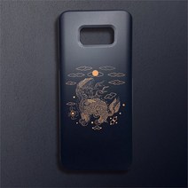 우리일쌍 프리미엄 터프케이스 전통 문양 백택흉배수본 블랙 골드 디자인 휴대폰 케이스 한국적인 분위기 선물 (5123209), 갤럭시20