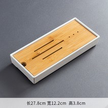 월월중국식품 직사각형 다기 차판 27.8x12.2cm, 화이트