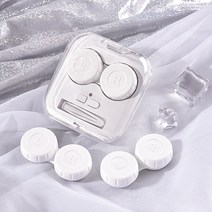 콘택트 렌즈 클리너 자동세척 초음파 초강력 세척기, 투명  흰색(청소통 2개 추가)