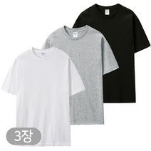 어반티 1+1+1 17수 베이직 라운드 반팔티 3장세트 무지 흰티 남여공용 면티 빅사이즈 반팔 티셔츠