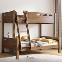 유아용2층침대남매침대 형제 어린이 2층 벙커침대, 수납장사다리+매트리스무료증정(월넛색상)