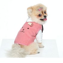 말썽쟁이여름 강아지 애견 개 소형견 중형견 반려견 패딩 옷 골덴 패딩 패딩조끼 하네스패딩 깔깔이 아우터 외투, 핑크