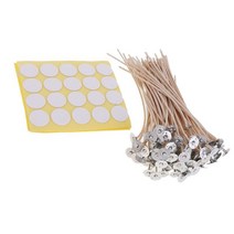 Sustainers와 100pcs 촛불 심지 & 100pcs 심지 스티커 diy 촛불에 대 한 낮은 연기, 15cm, 브라운, 설명, 100개