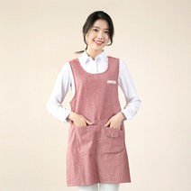 이솔홈 앞치마 원피스형 주방 공방 카페 바리스타 어린이집앞치마 모음, 스트라이프 앞치마 03_레드