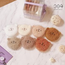 364days [7개set] 핸드메이드수세미 귀여운 곰수세미 강아지수세미 아기수세미 선물세트 집들이선물 어린이집 유치원 답례품 선물샵 선물하기, 곰 강아지 7개set 수세미 고리o