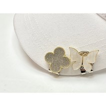 예쁜 큐빅 볼마커 골프 악세사리 골프볼마커 그린 퍼팅 볼마크 라운딩 필수아이템 골프단체선물 추천 골프기념품 골린이 필수템, 펄실버클로버