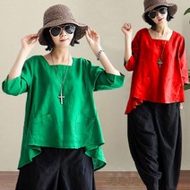 1844 린넨 복고 블라우스 4색상
