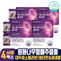 갱년기 여성 건강 회화나무 열매 추출물 소포리코사이드 대두이소플라본 뼈건강 비타민D 미네랄, 60정, 4개