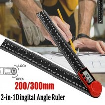 알로하 디지털 각도기 측정공구 수평기 눈금자 수평계 각도측정기 200mm 300mm, 300폭