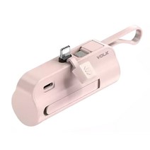 볼크 듀얼v 미니 보조배터리 아이폰 타입 5000mAh, 핑크