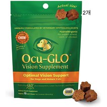 오큐클로 Ocu-GLO 강아지 눈영양제 고양이 눈영양제 15츄어블 X 2, 15츄어블 x 2통, 간식맛
