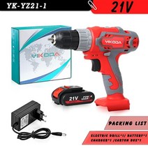 마루철거기계 쁘레카 앙카드릴 yikoda 1216.821v 전기 드라이버 드라이버 dc, yk-yz21-1