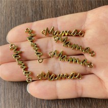 쥬얼리 만들기 부자재 diy 소품 JunKang 25 개 매력 편지 엄마 더블 링 연결 목걸이 펜던트 보석 DIY 수제 액세서리 재료