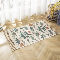 명품카페트 체크러그 북유럽 면 및 린넨 니트 에스닉 스타일 카펫 술 small rug