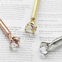 갓샵 보석볼펜 2종 다이아몬드볼펜 진주볼펜 특이한펜, 진주/실버