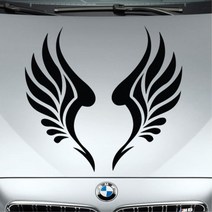 차량용 날개 본냇 트렁크 기스가리기 꾸미기 스티커 얼룩 G80 싼타페TM TG 운전석 그랜져IG 니로 앞범퍼 트랙스 낚시용아이스박스 셀프시공 티구안 k7, 화이트, 좌 대형