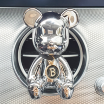 블링디어 크롬(단품) 베어브릭 고급 차량용 방향제, 크롬단품(실버), 레몬라벤더, 선택안함, 1개