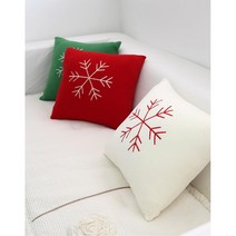 크리스마스인테리어 눈꽃 쿠션 커버 3color 모던쿠션, 레드