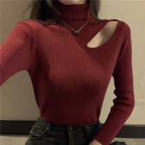 폴라넥 이너셔츠 이너티셔츠 여성 겨울 가을 이너웨어 숏 매너 목폴라 펀칭니트 슬림핏 긴 소매 스웨터 1246568103