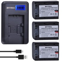 대용량 2Pcs NP-FH50 NP-FH30 NP FH50 배터리 + LCD 소니 HX1 HX100 A230 A290 A330 A390 CX100E CX500E CX, 02 3Pcs set