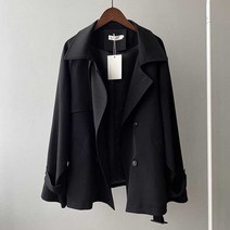 숏트렌치 코트 캐주얼 여성 자켓 오버핏트렌치코트
