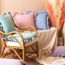 마벨로제 블라썸 프릴쿠션 솜포함, 그린