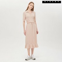 시슬리 오픈 카라 반팔 니트 원피스 SAKO37131 PK
