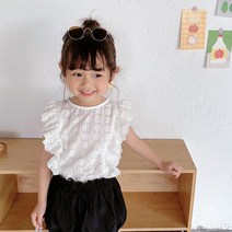 꽃자수 블라우스 민소매