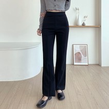 쏘옷 여성용 카라 핀턱 밴딩 롱 부츠컷 팬츠