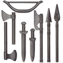 Koruit 중세 시 무기 4cm 미니 형 클라우드 타노 소드 홀 MOC 빌딩 블록 어린이용 벽돌 장난감, 15 LH-A(8PCS), 15 LH-A(8PCS)