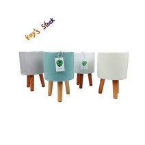 3발 다리 화분 지지대화분 목재지지대 화분 모던화분 인테리어화분 MD-046-소 케이스스탁, 그레이