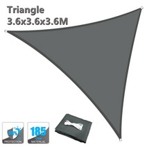테라스차양막 어닝 천갈이 천막 비가림막 그늘막 방수 야외 캐노피 정원 캠핑 텐트에 대한 태양 태양 보호소 큰 천 보호, 딥그레이3.6x3.6x3.6m