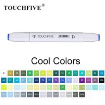 음주 측정기 Touch five멋진 컬러 아트 마커 더블 헤드 알코올 기반 브러시 펜, 166