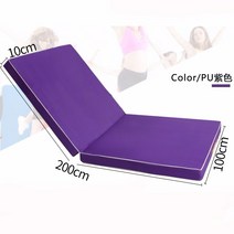 체육관 스펀지 매트 태권도장 낙법 아크로바틱 훈련 소음방지 높이뛰기 폴더, 보라색 200 x 100 x 10 2 접이식