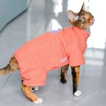 고양이조끼 Devon Vex 겨울 아웃웨어 4 피트 스핑크스 고양이 스웨터 털이없는 옷 두껍게 부드러운 양면 섬, 02 Orange_05 XL
