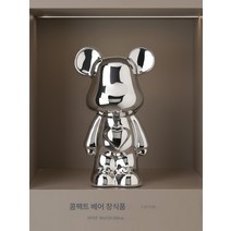 가벼운 럭셔리 폭력 곰 술장 인테리어 소품 고급 거실 TV장 현관 홈세트 선물, 사랑 폭력 곰 실버 도금