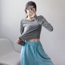 치어리딩 엽습복 피트니스 재즈학원복 현대무용 요가 무용바지 탱고 액티브 살사 방송댄스, M, 3328 그레이 탑