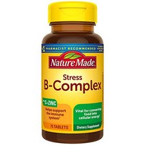 NATURE MADE 네이처 메이드 B 콤플렉스 비타민 C 아연 면역 보조 식품 75정 75일분, 1팩