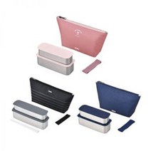 써모스 런치박스 도시락통 2단 DSA-604W, 블랙 L