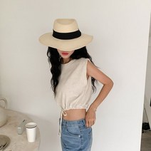 핏앤제이 ㅡ 렛드부 나시 스트링 린넨 블라우스