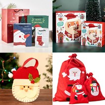 크리스마스 포장 봉투 어린이집 선물 간식 종이 포장지 쇼핑백 구디백 소형 대형 주머니, 1. 쇼핑백 일반형, 2-4. 콧수염 산타 / 소